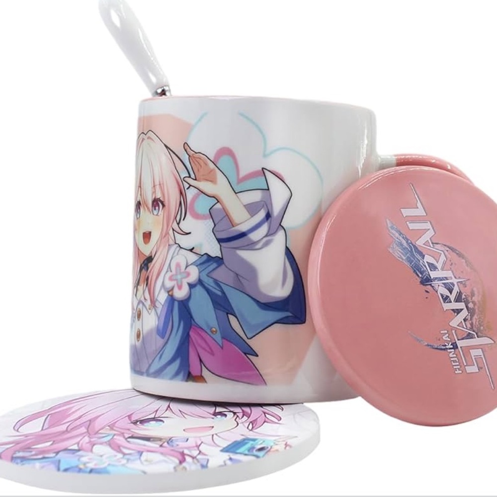 Anime Character Mug with Coasters
